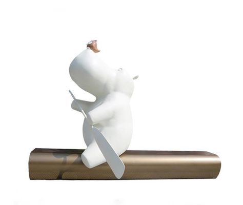 Buy Sky Street Fiberglass Leisure Bench With Sculpture Ornament Outdoor Commercial Street Park online manufacture