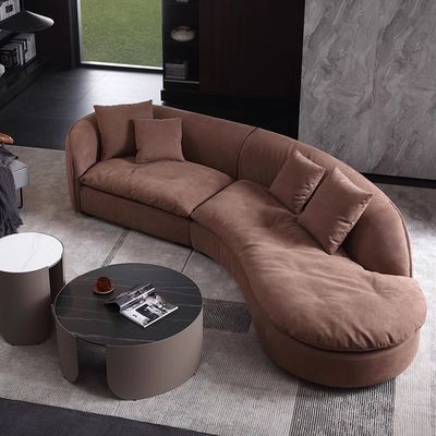Buy Hotel Simple Frosted Velvet Fabric Sofa Curved Corner Living Room Sofa online manufacture