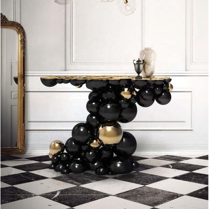 Console Hotel Lobby Coffee Table High End Light Luxury 3