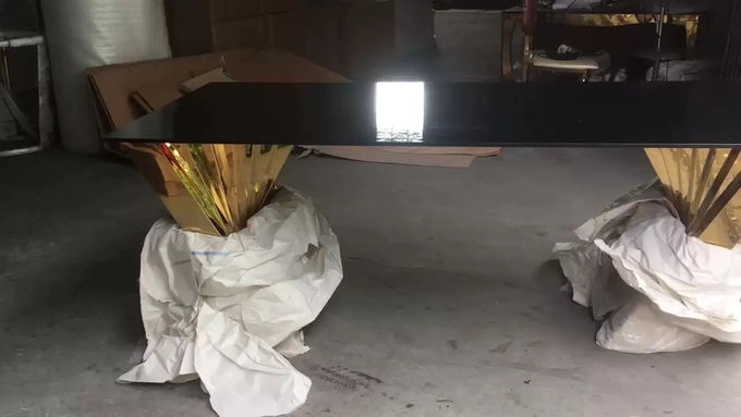 Premium Hotel Restaurant Furniture Modern Art Natural Marble Metal Base Dining Table 1