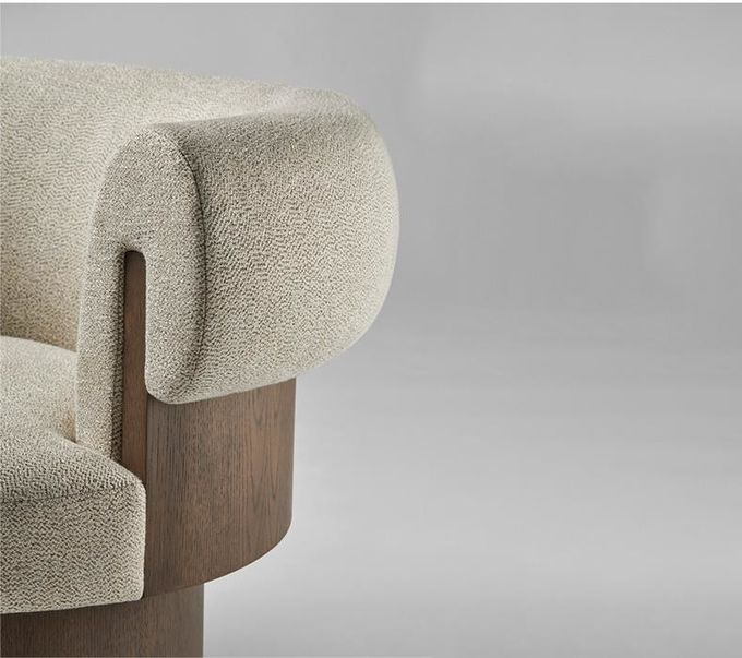 Apartment Solid Wood Sofa Living Room Creative Single Fabric Leisure Chair 2