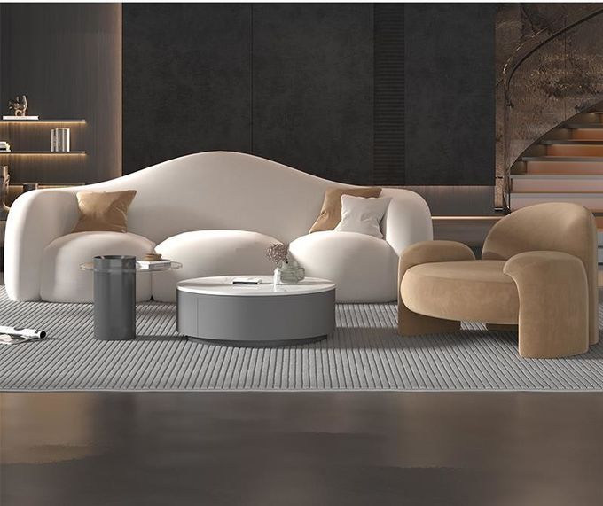 Creative Curved Living Room Sofa Luxury Modern Reception Guest Sofa 5