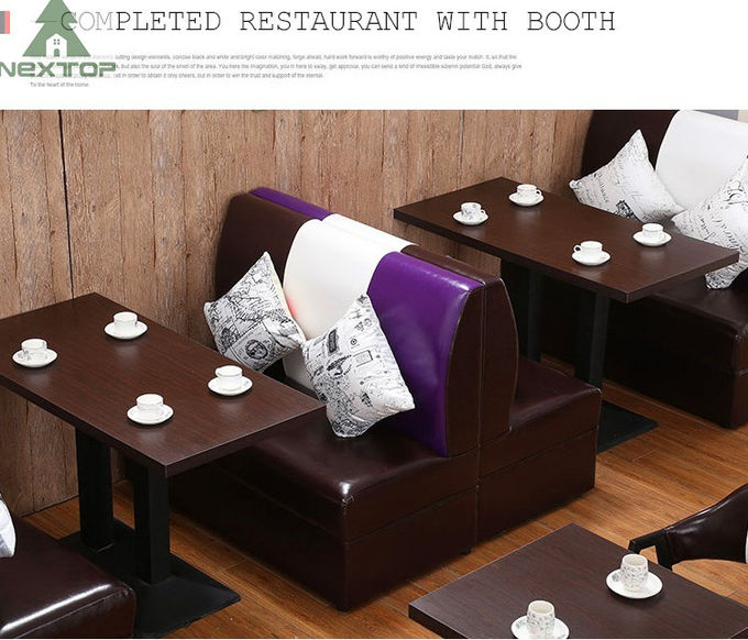 Vintage Restaurant Leather Booth Sofa Chair Table Set For Coffee Shop Cafe Bar Hotel 3