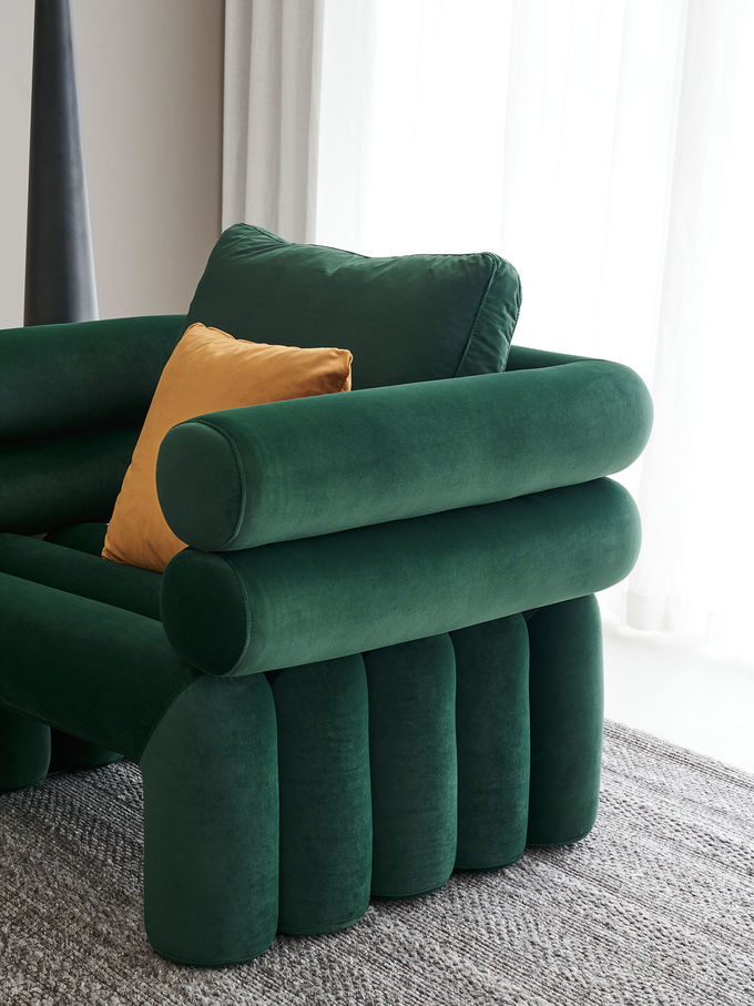 Living Room Velvet Single Lounge Sofa Chair Italian Minimalist Hotel Furniture 2