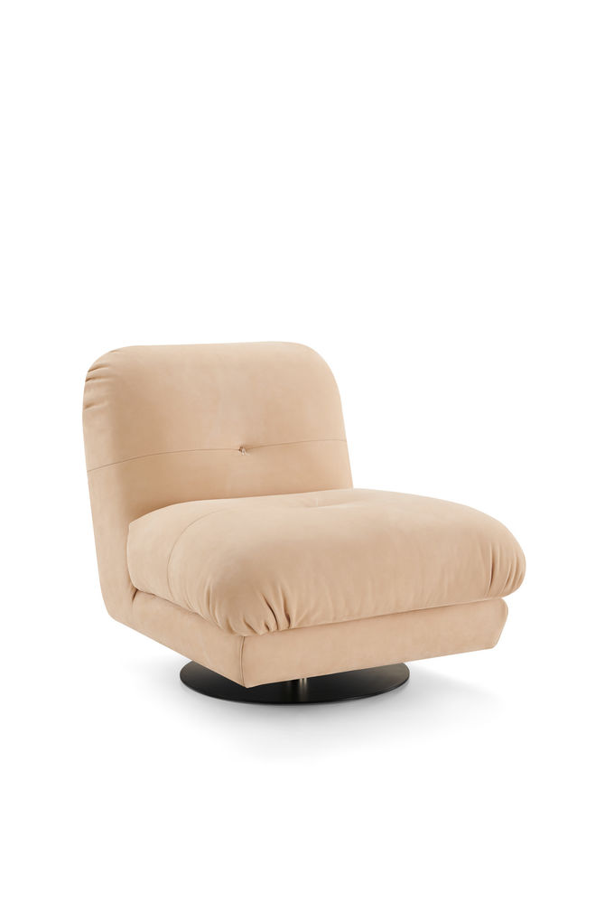 High End Hotel Lobby Furniture Simple Frosted Leather Swivel Single Lounge Chair 3