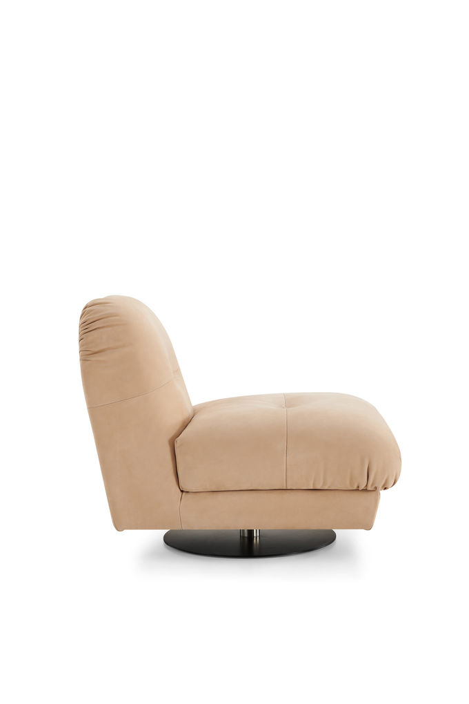 High End Hotel Lobby Furniture Simple Frosted Leather Swivel Single Lounge Chair 2