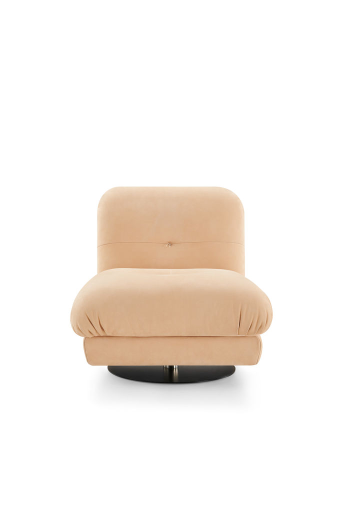 High End Hotel Lobby Furniture Simple Frosted Leather Swivel Single Lounge Chair 1