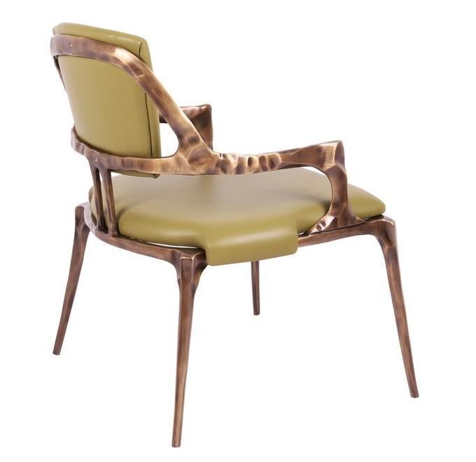 5 Star Hotel Restaurant Furniture Solid Metal Backrest Dining Leather Lounge Chair 3