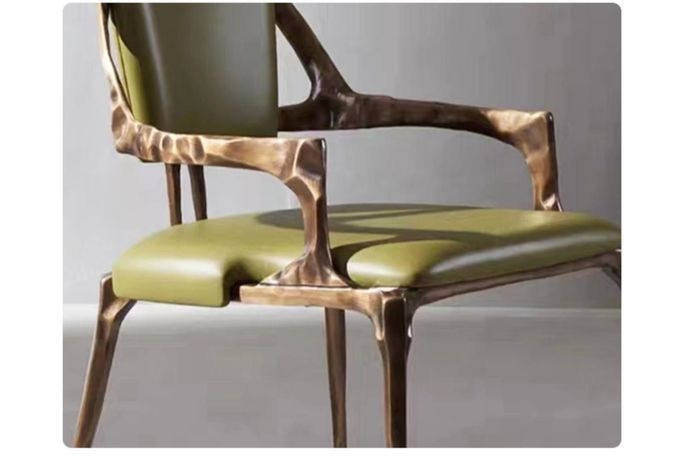 5 Star Hotel Restaurant Furniture Solid Metal Backrest Dining Leather Lounge Chair 1