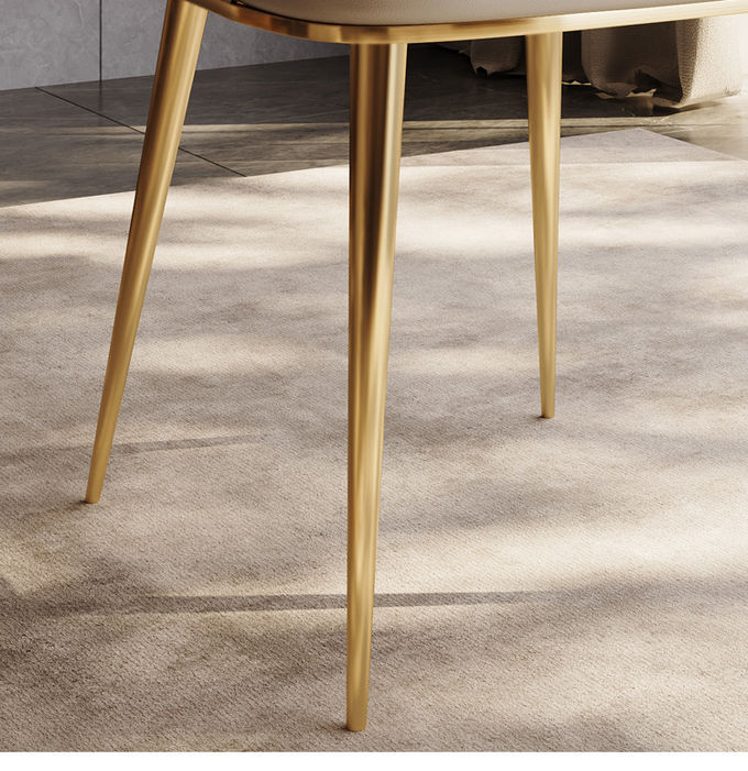 Modern Light Luxury Hotel Restaurant Furniture Stainless Steel Leather Dining Chair 3