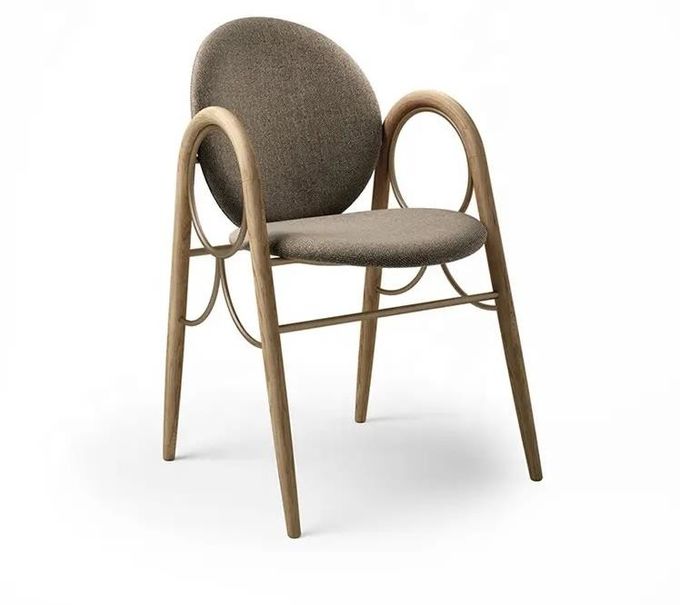 Customized Size Hotel Restaurant Furniture  Metal Solid Wood Fabric Dining Chair 3