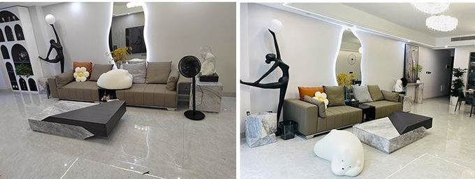 Creative Marble Solid Wood Coffee Table Light Luxury Italian Style Furniture 2