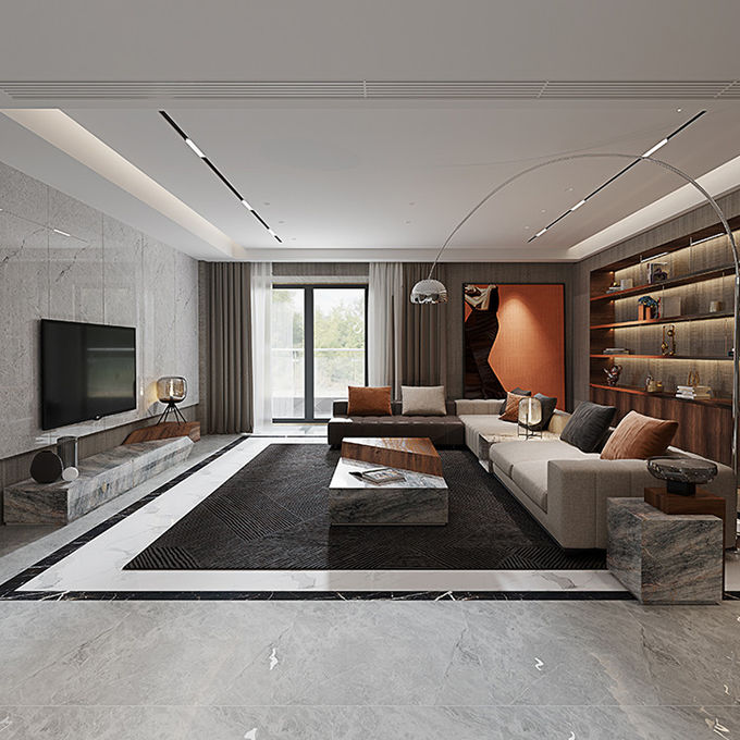 Creative Marble Solid Wood Coffee Table Light Luxury Italian Style Furniture 1