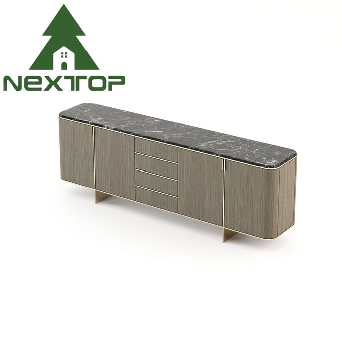 Modern Kitchen Marble Cabinets Wooden Italian Upholstery Sideboard Cabinets 2