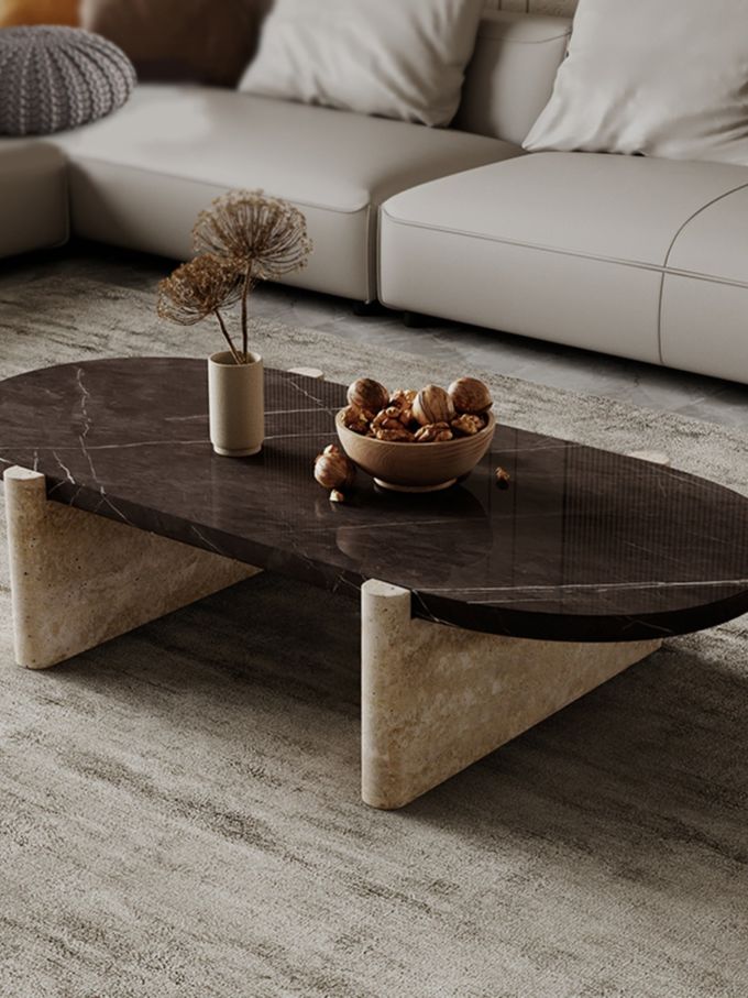 Nordic Modern Hotel Furniture Natural Stone Coffee Table 2