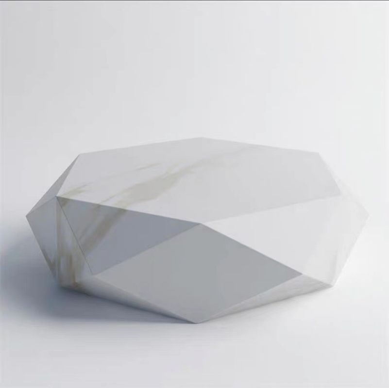 Custom Hotel Coffee Table Creative Diamond Polygon Marble Color