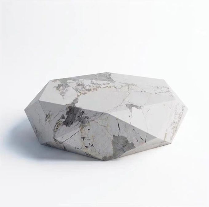 Custom Hotel Coffee Table Creative Diamond Polygon Marble Color 3