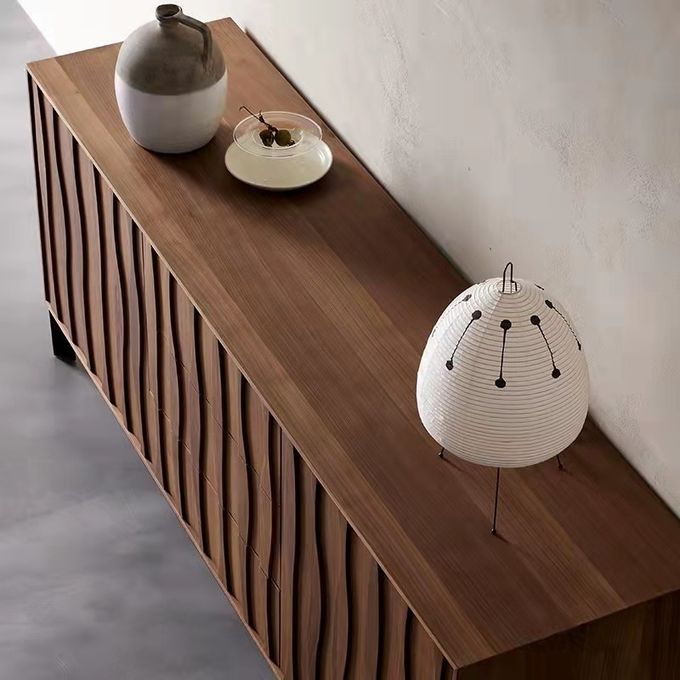 Black Walnut High End Storage Cabinet Dining Sideboard Antique Vintage Style 0