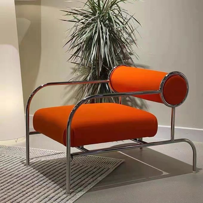 Modern Chair Medieval Minimalist Leisure Chair Stainless Steel Frame 1
