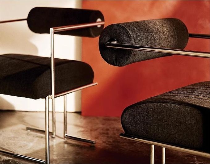 Elegant Stainless Steel Dining Chair Book Chair Creative Backrest Leisure Armchair 1