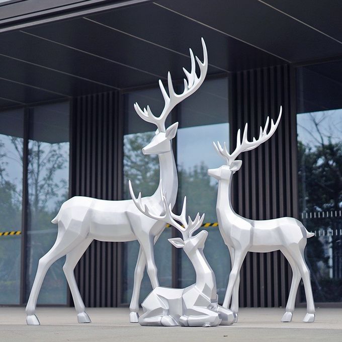 Fiberglass Sculpture Plum Blossom Deer Hotel Lobby Furniture Garden Landscaping Property 2
