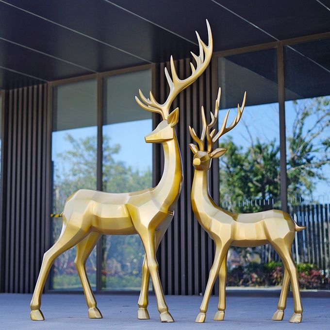 Fiberglass Sculpture Plum Blossom Deer Hotel Lobby Furniture Garden Landscaping Property 4