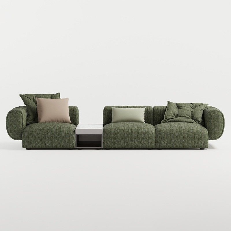 Luxury Comfort Sofa Furniture Set Green Fabric Elegant Interior Decoration