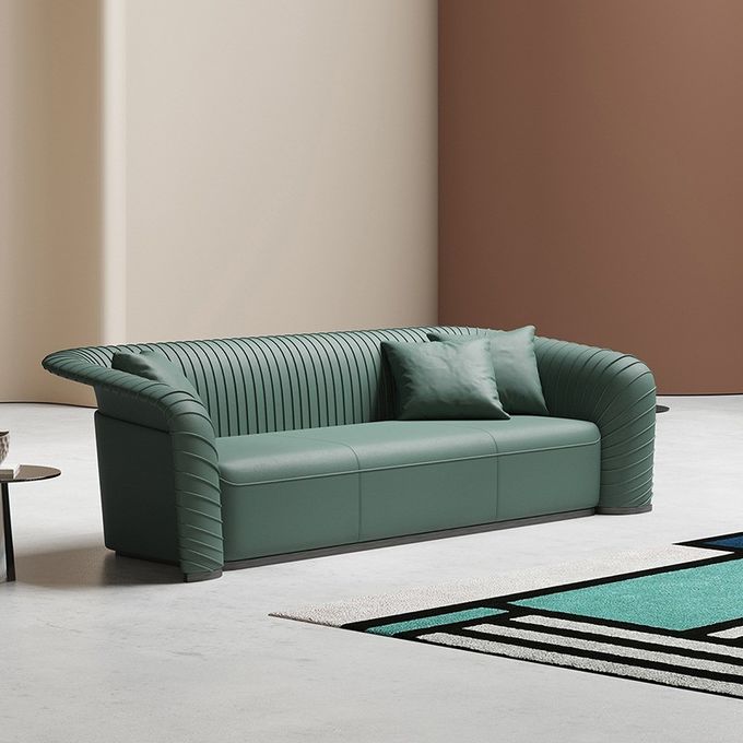 HD Sponge Hotel Lobby Furniture Luxury Sofa Sets With Green Leather 2