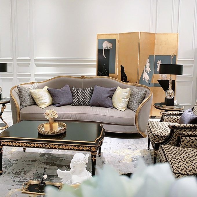 French Antique Hotel Lobby Furniture Office Room Sofa Sets 2