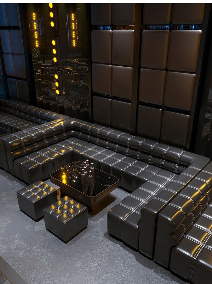 High Grade Multi Function Bar Hotel Coffee Table With Black Sofa Set 0