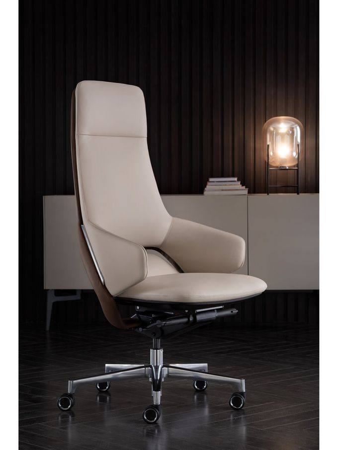 Modern Office Swivel Chair Hotel Study Room High Back Comfortable Leather Chair 1