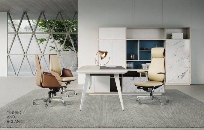 Modern Office Swivel Chair Hotel Study Room High Back Comfortable Leather Chair 2