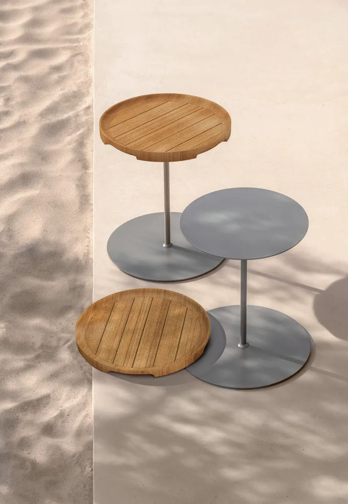 Plywood Small Side Coffee End Table Wooden Top Steel Base Tables For Lounge 3