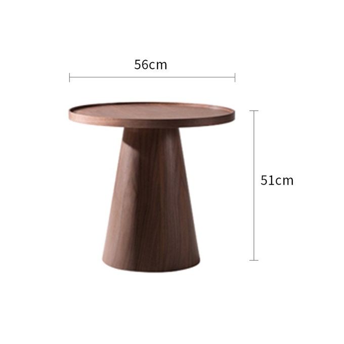 Creative Walnut Combo Round End Table Original Wood Grain Finish Low Coffee Table 5
