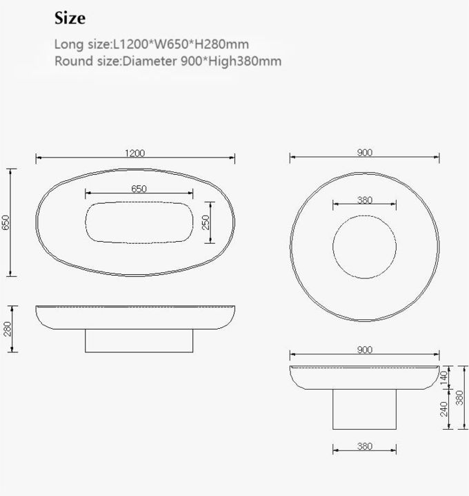 Black Fiberglass Oval Coffee Table Creative Premium Feeling Shaped High Durability 8
