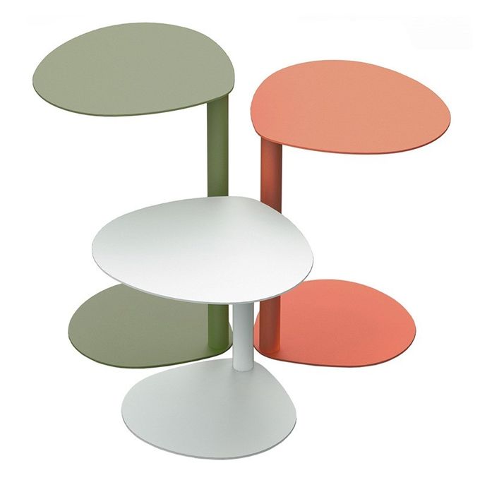 Hotel Lobby Sofa Side Table C Type Iron Coffee Table Floor Storage Corner Table 5