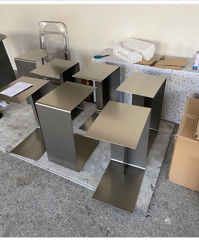 Stainless Steel C Type Couch Side Table Card Table Removable Desk Side Table 7