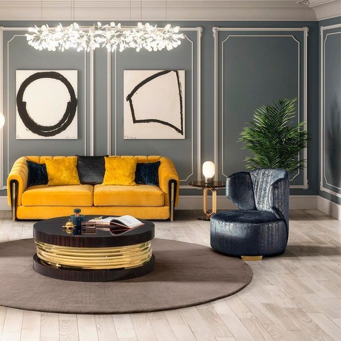 Bright Gold Creative Lounge Side Table Metal Round Coffee Table For Hotel Office 4