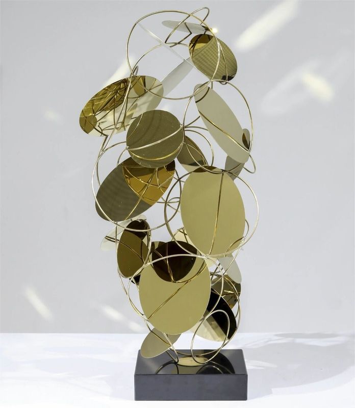 Sweet Design Modern Luxury Stainless Steel Rose Gold Floor Sculpture For Decor