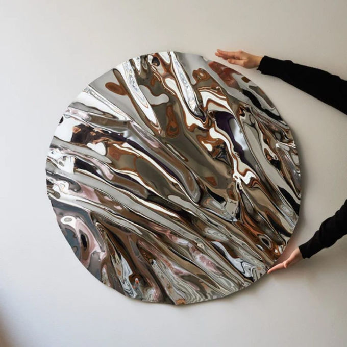 Bespoke Round Psychedelic Wall Sculpture 201 304 316 Stainless Steel Mirrors 4