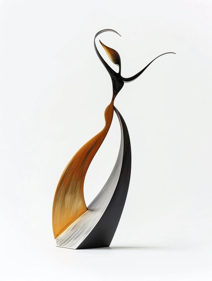 NEXTOP Simple Glamour Silhouette Dancing Metal Sculpture Hotel Villa Showpiece 3