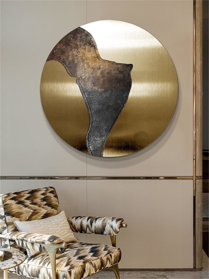 Brushed Antique Copper Wall Decor Art Piece For Hotel Lobby Entryway View Terrace 3