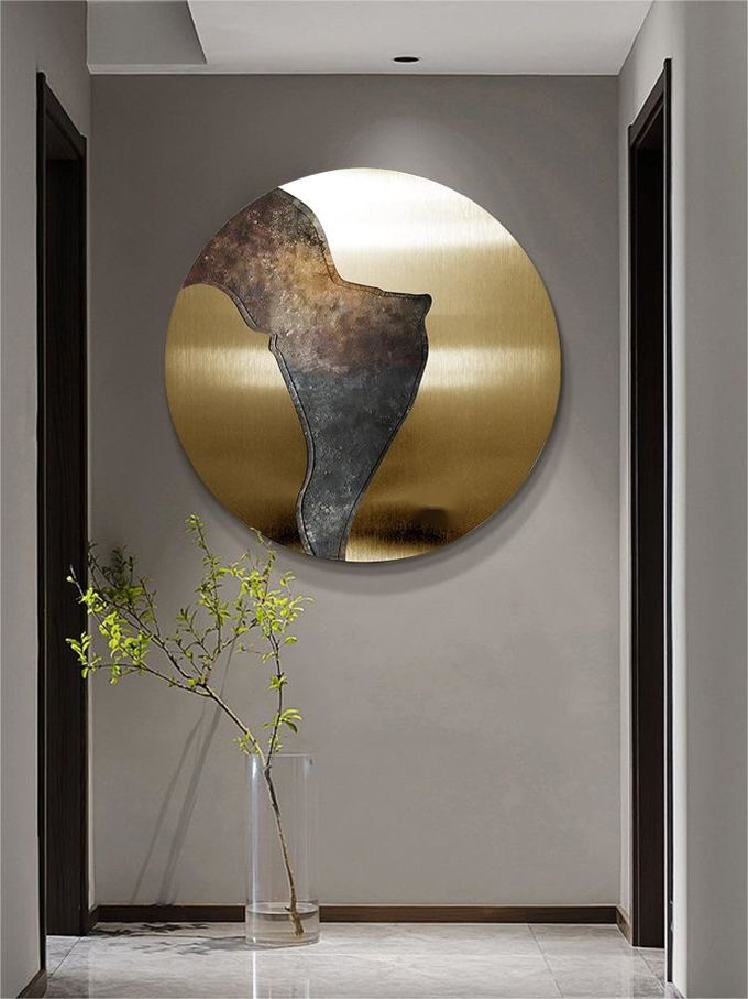 Brushed Antique Copper Wall Decor Art Piece For Hotel Lobby Entryway View Terrace 4