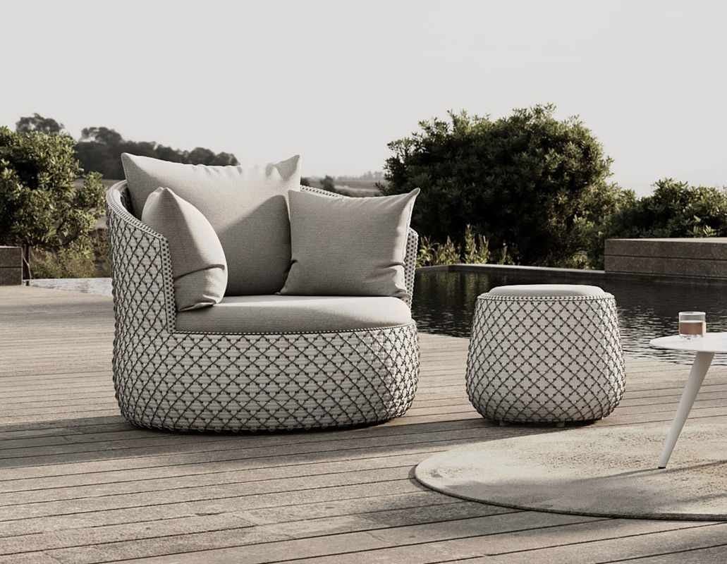 Modern Minimalist Style Rattan Hotel Sofa Chair Set For Outdoor