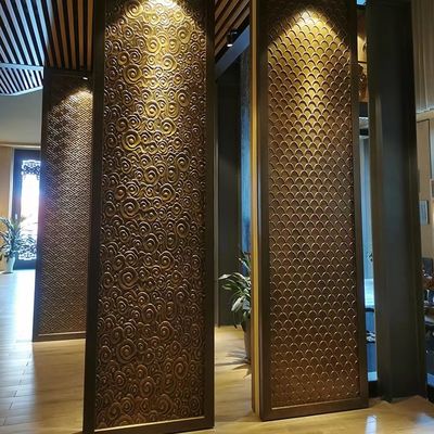 Good price Luxury Stainless Steel Screen Titanium Hotel Lobby Aluminum Room Divider Screen online