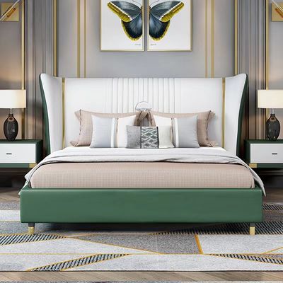 Good price 5 Star Luxury Hotel Bedroom Furniture Solid Wood Leather Bed Bentley Hotel Bedroom online