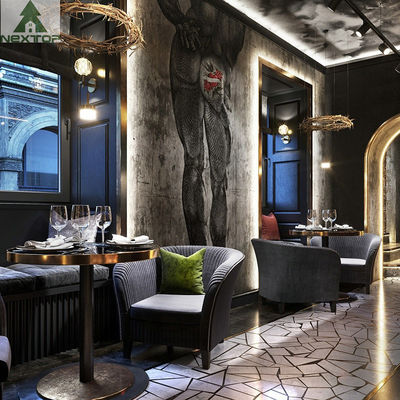 Good price Customization Pub Table Chairs Combination Metal Leisure Drinks Table Fabric Sofa Card Seat online