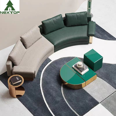 Good price High End Hotel Lobby Furniture Reception Combination Sofa Set Leather Curved online