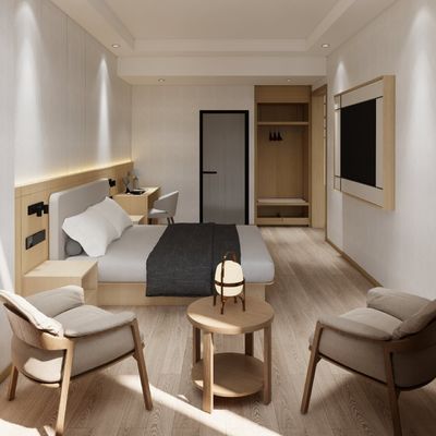 Quality High Grade Hotel Bedroom Furniture Artificial Leather Eco - Friendly Panel factory