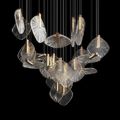 Good price Off-Standard Custom Whole House Chandelier Glass Disc Metal Art Piece Lights online